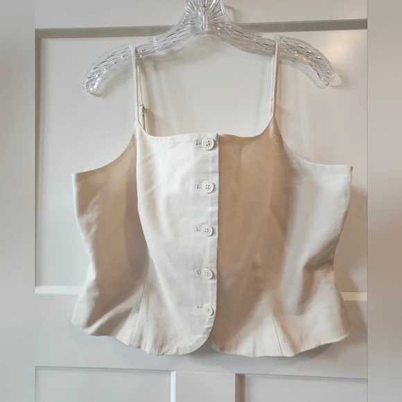 a new day Cream Button-Up Camisole - Picture 2 of 4
